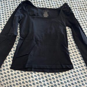 Free People Black Long Sleeve Top